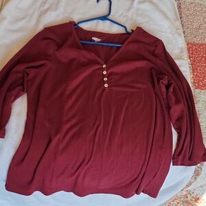 Old Navy Red Polo Blouse Relaxed Fit
